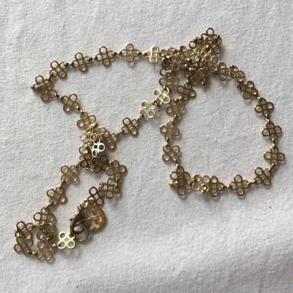 Tory Burch long gold logo necklace - Picture 3 of 7